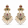 Fancy Traditional Pearl Jhumka Earrings for Women | Navratri Bridal Meenakari Ethnic Jewellery